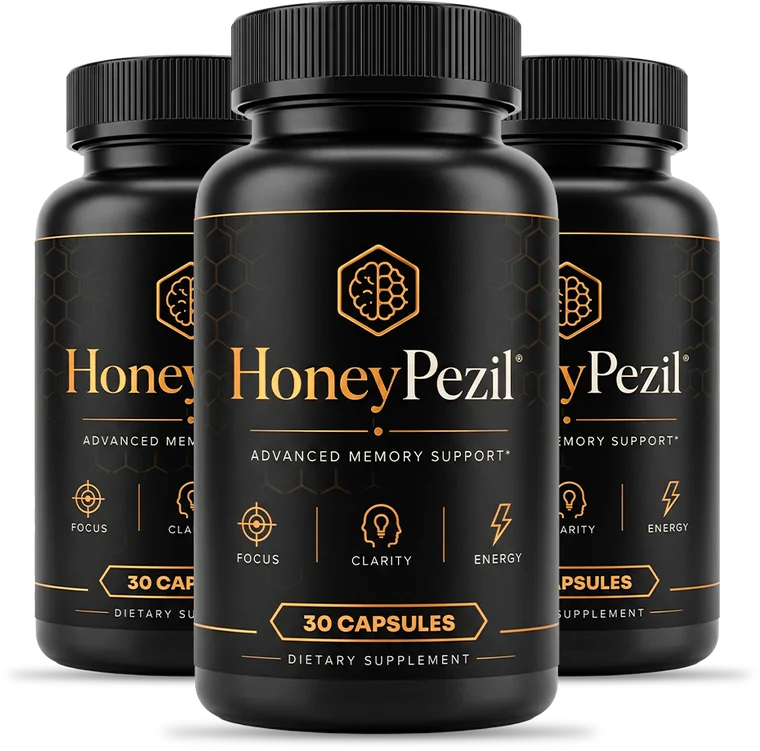 Honeypezil cognitive focus and memory support three-bottle package